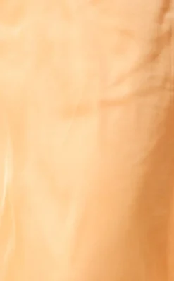 Women’s Midi Dress in Plain Orange with Cami Style and Deep V Neck, Adjustable Straps, Sleeveless - Liquorish