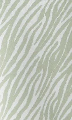Women’s Midi Dress in Sage Green with White Zebra Print - Sleeveless, Fitted Style, Comfortable Knitted Fabric
