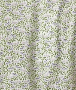 Women's Midi Dress in Sage and Purple Floral with Short Sleeves - Button Up and Tie Waist by Liquorish