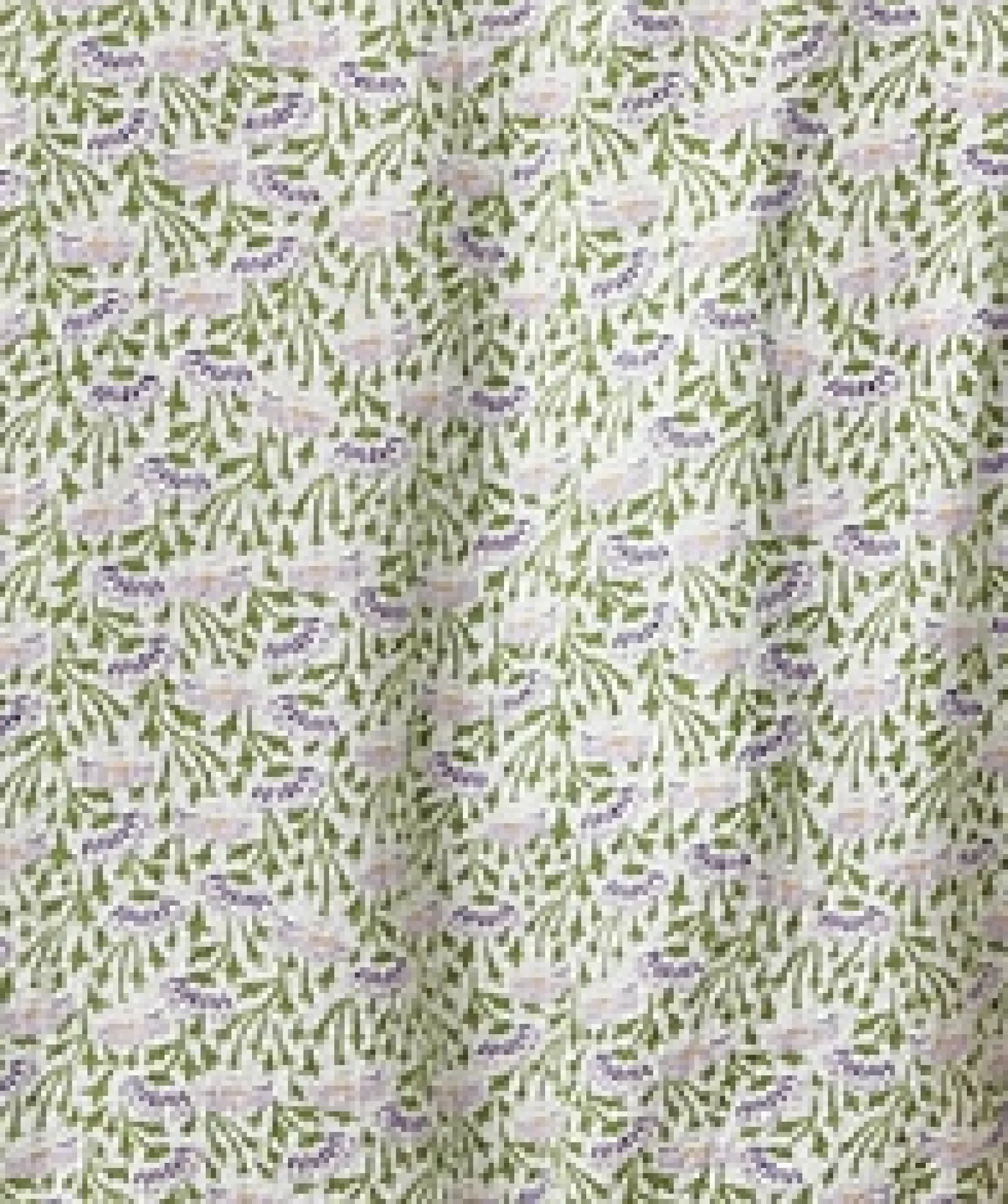 Women's Midi Dress in Sage and Purple Floral with Short Sleeves - Button Up and Tie Waist by Liquorish