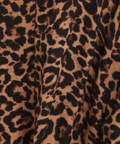 Women's Midi Dress, Short Sleeves, Leopard Print, Elegant Design