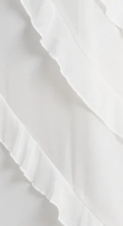 Women's Midi Dress with Adjustable Sleeves in White - Elegant Frill Design by Liquorish