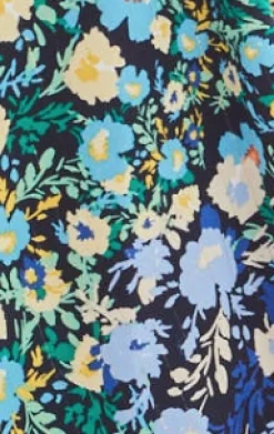Women's Midi Dress with Full-Length Sleeves in Multicolour Floral Print by Liquorish