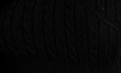 Women's Midi Dress with Long Sleeves and Cut Out Front in Black - Cable Knit Style by Liquorish