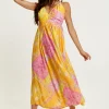 Women's Midi Dress with Open Back and Sleeveless Design in Yellow and Pink - Perfect Summer Style by Liquorish