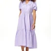 Women's Midi Dress with Short Sleeves in Lilac - Divine Grace by Liquorish