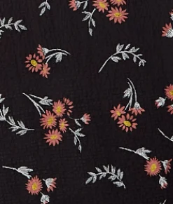 Women's Midi Dress with Short Sleeves and Floral Print in Black - Stylish Cut Out Back by Liquorish