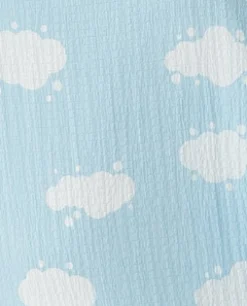 Women's Midi Dress with Short Sleeves and Cloud Print in Blue by Liquorish