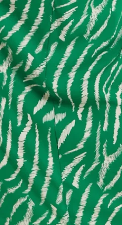 Women's Midi Dress with Short Sleeves in Green Zebra Print and Knot Front Design - Liquorish