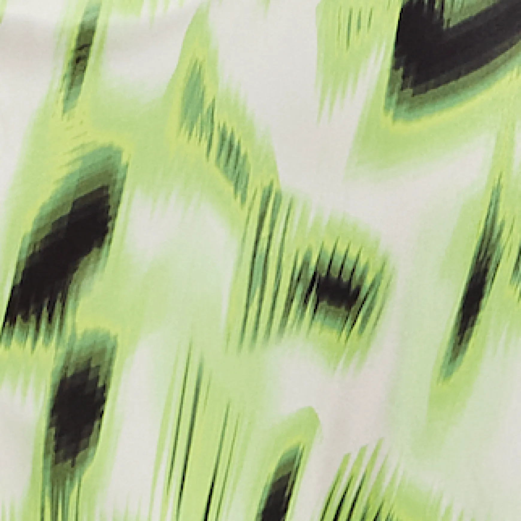 Women's Midi Dress with Slit Front, Cowl Neck, Abstract Green & Black Print, Adjustable Strap, Sleeveless Design - Liquorish
