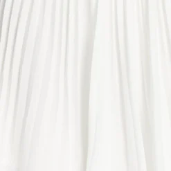 Women's Midi Dress with Sleeves in White - Pleated Frill Detail V Neck Style by Liquorish