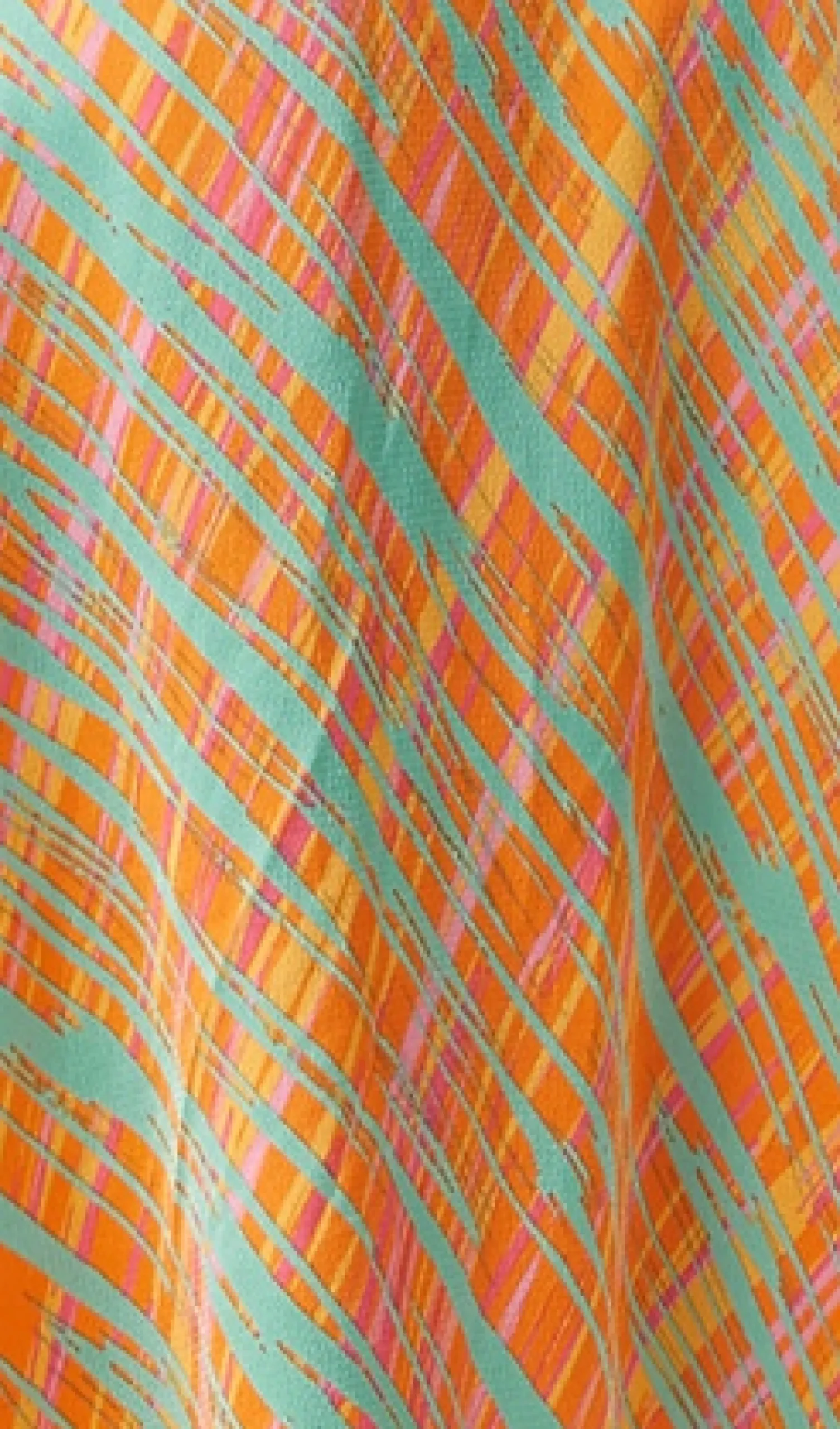 Women's Midi Wrap Dress in Orange Scribble Print with V Neck and Kimono Sleeves - Perfect for Weddings by Liquorish