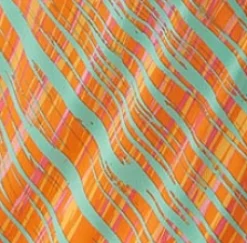 Women's Midi Wrap Dress in Orange Scribble Print with Frill Short Sleeves and Tie Waist - Elegant Wedding Style by Liquorish
