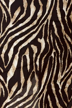 Women's Midi Wrap Dress in Zebra Print with Long Sleeves - Stylish Crossover Design for Every Occasion - Liquorish