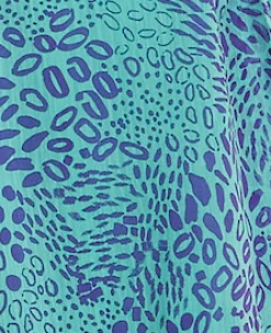 Women's Midi Wrap Dress in Blue with Long Sleeves, Animal Print Design and Tie Waist by Liquorish