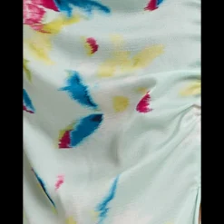 Women's Midi Wrap Dress with Kimono Sleeves and Floral Print in Mint Green - Liquorish