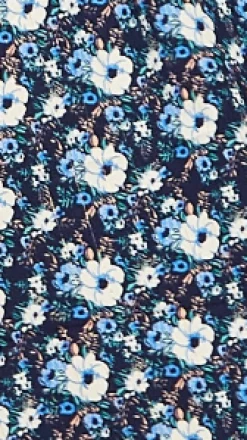Women's Mini Dress in Blue with Balloon Sleeves and Peter Pan Collar - Floral Print Smock Design by Liquorish