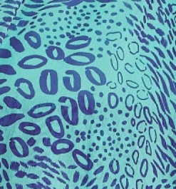 Women's Mini Dress in Blue with Long Sleeves and Knot Front Detail - Stunning Leopard Print by Liquorish