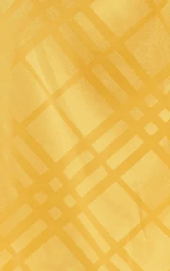Women's Mini Dress in Mustard with High Neck, Puff Sleeves & Chic Check Design - Liquorish