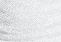 Women's Mini Dress in White with Puff Long Sleeves and Cut Outs - Elegant Sequin Design by Liquorish