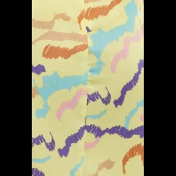 Women's Mini Dress in Yellow with Sleeve Tie-Ups and Back Tie-Up Detail - Abstract Zebra Print by Liquorish