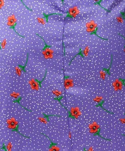 Women's Mini Dress with Knot Front, Floral Print, Short Sleeves, Perfect Fit in Purple - Liquorish