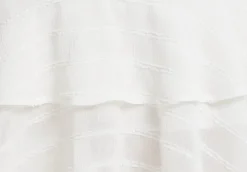 Women's Mini Dress with Layered Frill and V-Neck in White - Effortless Elegance by Liquorish