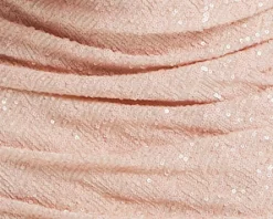 Women's Mini Dress with Puff Long Sleeves and Cut Out Details in Pink Sequin - Stunning Evening Wear by Liquorish