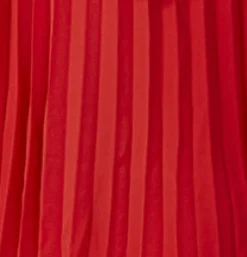 Women’s Mini Dress with Ruched Sleeves, Pleated Design, and Front Tie Detail in Bold Red