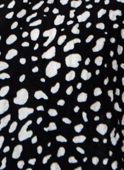 Women's Mini Dress with Short Sleeves in Black and White Animal Print - Stylish and Oversized Fit by Liquorish