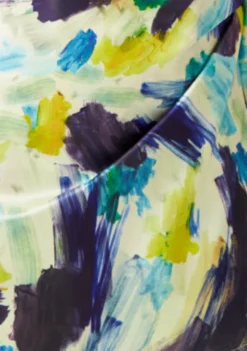 Women's Mini Dress with Short Sleeves in Vibrant Multicolour Abstract Print - Stylish Wrap Design by Liquorish