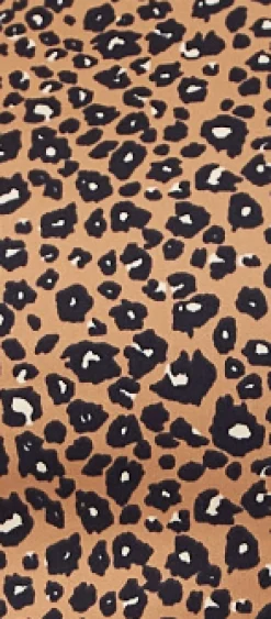 Women's Open Back Animal Print Crop Top in Brown - 3/4 Sleeve, High Neck, Tie Detail Back, Cropped Length