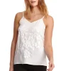 Women's Sequin Cream Cami Top with Spaghetti Straps, Loose Fit, Embroidered Detailing, Perfect for Stylish Outings