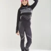Women's Ski Base Layer Seamless Tights in Black with Full-Length Design and Sporty Style