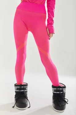 Women's Ski Base Layer Seamless Tights In Fuchsia