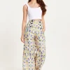Women's Trousers - Retro Shiny High Waist Wide Leg with Front Buttons, Zip-Side Fastening, and Pockets - Liquorish