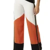 Women's Trousers: High Rise Wide Leg Colour Block with Lurex Details - Side Zip, Regular Fit - Liquorish