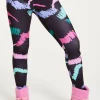 Women's Trousers in Black Abstract Print with Fleece Lining and Adjustable Stirrup Hem by Liquorish