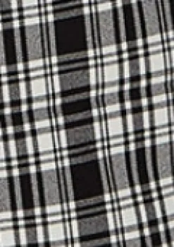 Women's Trousers in Black & White Check with High Waist and Side Pockets - Liquorish