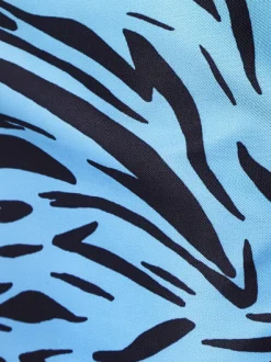 Women's Trousers in Blue and Green Ombre Zebra Print with Flare Leg - Tailored Fit by Liquorish
