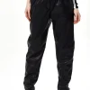 Women's Trousers in Classic Black with Pleated Detail and Tapered Fit - Stylish Leather Look by Liquorish