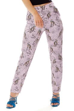 Women's Trousers in Lilac Animal Print with Tailored Fit & Straight Legs, Co-ord Set by Liquorish