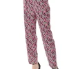 Women's Trousers in Purple with Straight Leg and Animal Print Design - Tailored Fit by Liquorish
