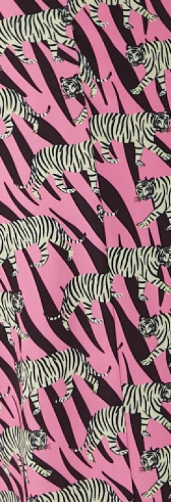 Women's Trousers in Purple with Straight Leg and Animal Print Design - Tailored Fit by Liquorish