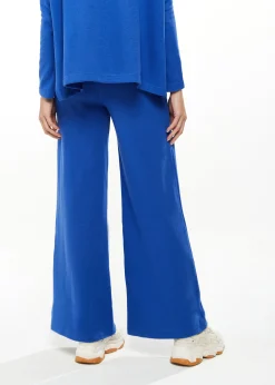 Women's Trousers in Royal Blue, Wide-Leg Shape, Regular Fit, Elasticated Waist - Liquorish