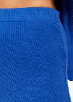 Women's Trousers in Royal Blue, Wide-Leg Shape, Regular Fit, Elasticated Waist - Liquorish