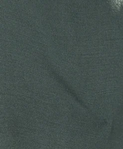 Women’s V-Neck Top with Ruching Detail in Green - Long Sleeves, Chic Design, Adjustable Fit, Versatile Style
