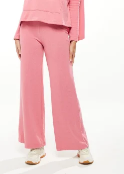 Women's Wide Leg Tracksuit in Pink - Casual Comfort with Elasticated Waist for Gym or Relaxed Days