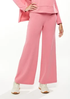Women's Wide Leg Tracksuit in Pink - Casual Comfort with Elasticated Waist for Gym or Relaxed Days