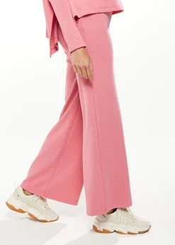 Women's Wide Leg Tracksuit in Pink - Casual Comfort with Elasticated Waist for Gym or Relaxed Days